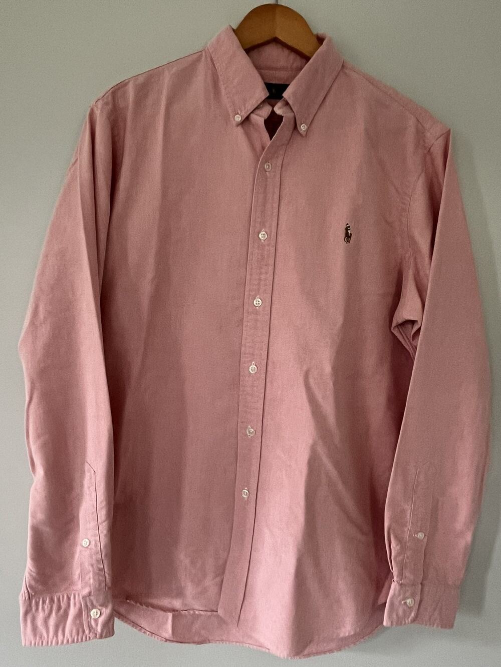 Ralph Lauren Men’s Large Pink Oxford Cotton Long Sleeve Button Down Shirt